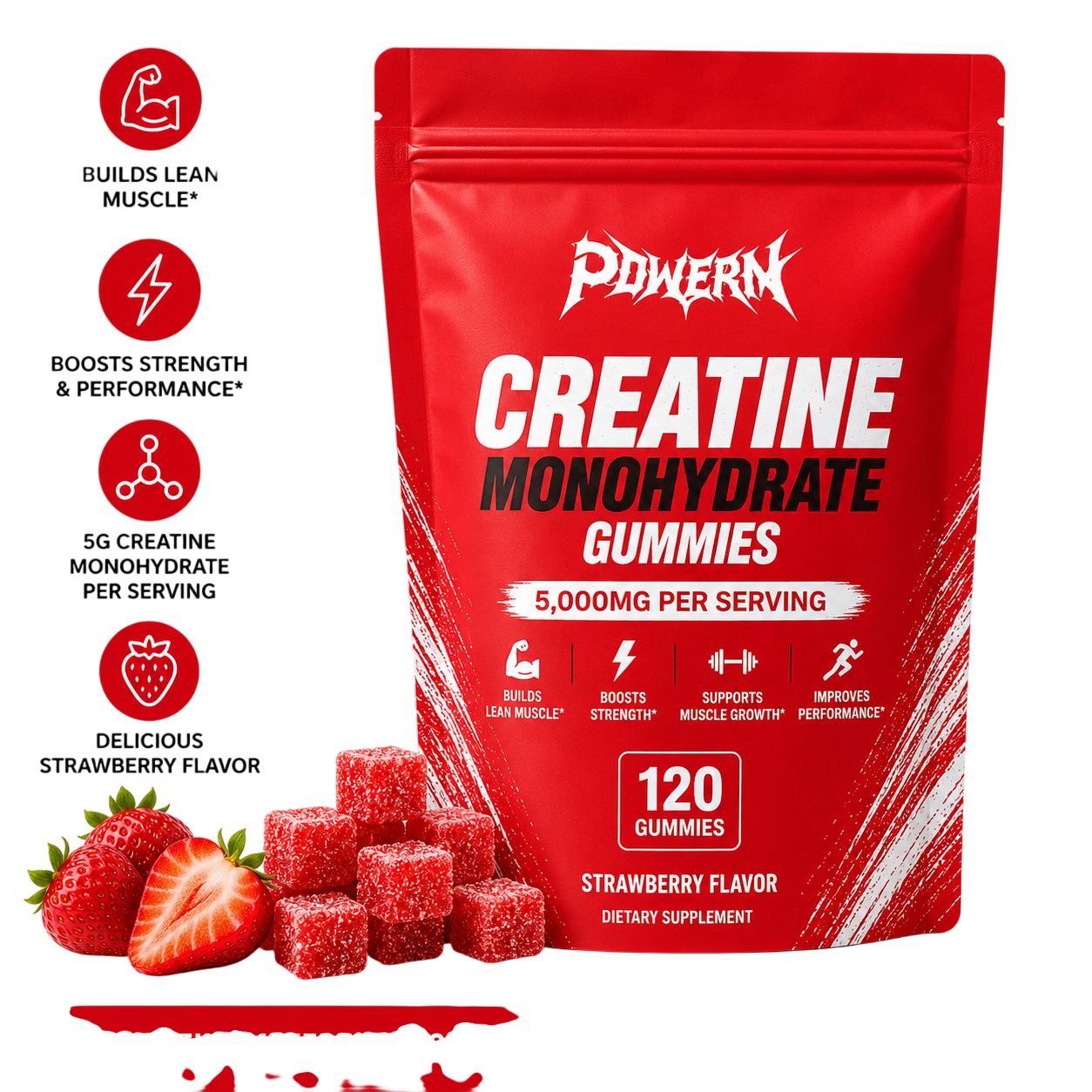 Natural Strawberry Creatine Gummies